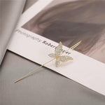 El Regalo 1 Pair Fancy Western Ear Wrap Needle Ear Crawler Earrings - Inlaid Zircon, Elegant Ear Cuff Climber Hook Earrings for Women Girls (CZ Butterfly Crawler)