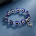 El Regalo Unisex 2PCs Evil Eye Hamsa Bracelets Set | Lucky Evil Eye Designer Protection Bracelets Set in Blue & Black