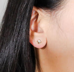 El Regalo 2 Pairs Pearl Stud Earrings for Women & Girls - Earrings Combo Set | 18K Gold Plated Anti Tarnish Stainless Steel | Hypoallergenic, Waterproof Studs Jewelry Combo (Classic & Bezel Style)