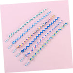 El Regalo Cute Girls Hair Band 6pcs/Lot Headband Crystal Long Elastic Headwear Rainbow Color Free Length Dreadlocks Hair Style Accessories (Rainbow)