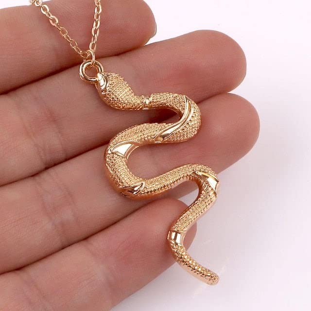 El Regalo Snake Unisex Necklace for Girls/ Boys/ Men & Women - Trendy Serpent Necklace Dainty Pendant Necklace Jewelry (Golden)