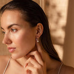 El Regalo Stainless Steel Pearl Drop Hoop Earrings for Women | Small Huggie Hoop Earrings with Pearl Pendant | Waterproof Anti Tarnish Modern Earrings for Girls | Minimalist Cute Jewelry (Silver)
