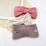 El Regalo 1 PC Knitted Winter Twist Woolen Warm Headband with Buttons for Face Mask Cover | Cold Weather Hair Accessories Head Wrap | Winter Headbands for Women & Men (Pink)
