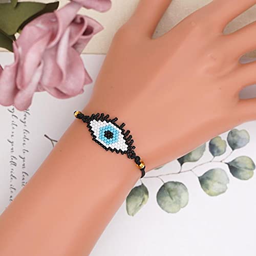 El Regalo 2PCs Evil Eye Rakhi Set for Brother/Sister-in-Law Japanese Miyuki Seed Beads Lucky Rakhis for Bhaiya & Bhabhi Handmade 100% Authentic Japanese Miyuki Seed Beads