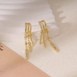 El Regalo Elegant Triple Huggie Hoop Earrings for Girls & Women | Illusion 3-in-1 Stacked Drop Earrings with Dangle Charms | Single Piercing Statement Jewellery | Ideal Gift for Girls & Women