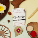 El Regalo Quirky 2PC Sports Rakhi Set for Brother | Rakhis Combo Set for Brother/Niece/Nephew- Kids Rakhi for Sports Lovers Bhai with Roli-Chawal, Message Card in Rakhi Gift Box (Option-2)