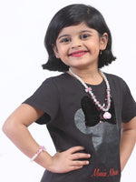 El Regalo 1 Pair Girls Kids Shiny Pearl Shell Princess Necklace & Bracelet Sets- Acrylic Shell Beads Oyster Pearl Princess Necklace Bracelet Jewelry Set for Girls Kids (Purple)
