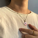 El Regalo 2 PCs Yin Yang Pendant Necklaces- Enamel Yin Yang Heart Flower Colorful Necklaces for Best Friends/Couple/Besties (Set-3)