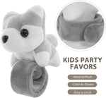El Regalo Kids Rakhi - Cute Animal Plush Slap Band Rakhi for Boys & Girls | Panda, Shark, Dinosaur & More with Roli Chawal & Rakshabandhan Card | Fun Cartoon Soft Slap Bands for Children (husky puppy Grey)