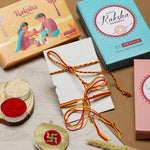 El Regalo 2PCs OM/Veera/Bhai Moli Thread Rakhi Set for Brother/Bhai/Bhaiya- Auspicious OM/Aum Mauli Rakhi with Roli Chawal, Rakhi Message Card in Rakhi Gift Box (2 OM Rakhis)