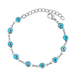 El Regalo Evil Eye Rakhi for Brother/Bhai with Roli Chawal, Rakhi Message Card in Rakhi Gift Box (Silver Blue)