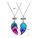 El Regalo 2 Pcs Best-Friend (Bf) Magnetic Heart Pendant Necklace Set For Girls/Sisters/Besties