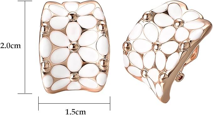 El Regalo Gorgeous Enamel Flower Stud Earrings with Double Lock for Girls & Women | Elegant Contemporary Floral Earrings