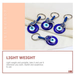 El Regalo 2 Pcs Turkish Evil Eye Keychain Blue Eyes Charms Key Ring Good Luck Keychain Metal Eye Beads Pendants for Women Men