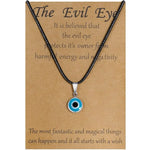 El Regalo 2PCs Evil Eye Necklaces Combo Set- Blue Eyes Amulet Pendant Dainty Ojo Gold Cord Necklace for Women & Girls