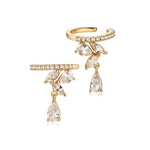 El Regalo Fancy CZ Ear Cuffs for Girls/Women- Non Pierced Ear Cartilage Clip On Wrap Hoop Earrings- Cubic Zirconia Cartilage Ear Clip On Ear Wraps