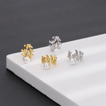 El Regalo 2 Pairs Leaf Pearl Ear Clip Cuff Earrings for Women & Girls - No Piercing Olive Leaf Cartilage Clip-on Earrings Combo (Gold & Silver Finish, Minimalist Pearl Design)
