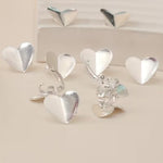 El Regalo 20 Pcs Gold & Silver Heart Small Matte Hair Claw Side Bangs Clips - Mini Hair Styling Tool & Hair Accessories for Women & Girls