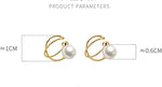 El Regalo Cute Pearl Ear Cuffs Wrap Earrings for Non Pierced Ears- Minimalist Non Piercing Cross Criss Cartilage Clip On Ear Cuffs For Women