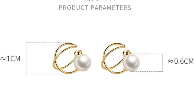 El Regalo Cute Pearl Ear Cuffs Wrap Earrings for Non Pierced Ears- Minimalist Non Piercing Cross Criss Cartilage Clip On Ear Cuffs For Women