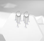 El Regalo Droplet Tassel Chain Cuff Earrings- No Piercing Cartilage Earrings, Wrap Drop Tassel Chain Earrings for Women Teen Girls