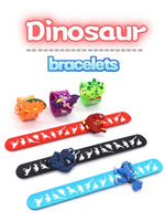 El Regalo 6PCs Dinosaurs Snap Wrist Slap Bands for Kids | Silicone Dinosaurs Wristband Kids Party Favors Slap Bands for Kids- Birthday Party Return Gifts