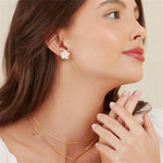 El Regalo Natural Stones Star Stud Earrings- Handcfated Wire Wrapped Celestial Star Earrings for Girls & Women (Pink Rose Quartz)
