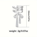 El Regalo Fashionable & Elegant Silver Matt Finish Ear Cuffs for Non Piercing Earrings- Ballet Hollow Cross Ribbon Ear Clips for Girls, Trendy Versatile Clip On Cuff Earrings for Girls & Women