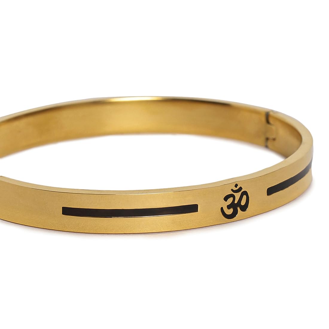 El Regalo 1 PC Stainless Steel Anti Tarnish OM/Aum Bracelet Rakhi for Brother - Designer OM Rakhi with Roli Chawal, Rakhi Message Card in Rakhi Gift Box (Golden OM Rakhi)