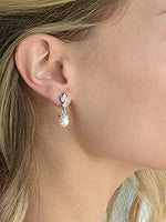 El Regalo Zircon Pearls Earrings- American Diamond Party Pearls Earrings for Girls & Women - Gift for Her (Ziron Pearl Stud Earrings)