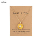 El Regalo 2 PCs White & Yellow Daisy Flower Pendant Necklace for Kids/Girls/Teens & Women- Gift for Her