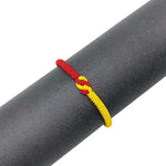 El Regalo 1PC Infinity Love Knot Lucky Rakhi for Brother - Hand Braided Amulet Knot Thread String Rakhi with Roli Chawal, Rakhi Message Card in Gift Box (Red & Yellow Mix)