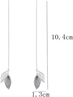 El Regalo Leaves Threader Earrings for Girls & Women- Contemporary Oil Drip Enameled Leaf Tassel Earrings