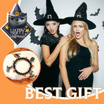 El Regalo 1PC Halloween Bracelet for Girls & Women- Halloween Beaded Stretch Bracelet Ghost Pumpkin Spider Cat Witch Charm Bracelet Halloween Costume Jewelry (Style-1)