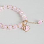El Regalo 3PCs Opal Stone, Crystal Beads Tassel Bracelet With Cute Enamel Charms Star, Shell, Rainbow, Flowers, Swan, Pearls etc. for Kids/Girls/Teens/Women (Option-1)