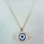 El Regalo Evil Eye Druzy Evil Eye Modern Pendant Necklace for Girls & Women (White)