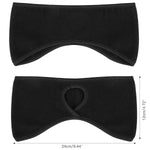 El Regalo 2 PCs Winter Fleece Ponytail Headbands- Ear Warmer/Earmuff Headbands with Ponytail for Men, Women, Girls, Boys Fleece Ear Warmers Headband for Cold Weather Ski Yoga (Black & Black)