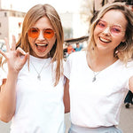 El Regalo 2 PCs Girls Sister Necklace Gifts, Big Sister Little Sister Jewelry Gift for 2,Rainbow Broken Heart BFF Friendship Pendant for Kids Teens Women (Big Sister Little Sister)