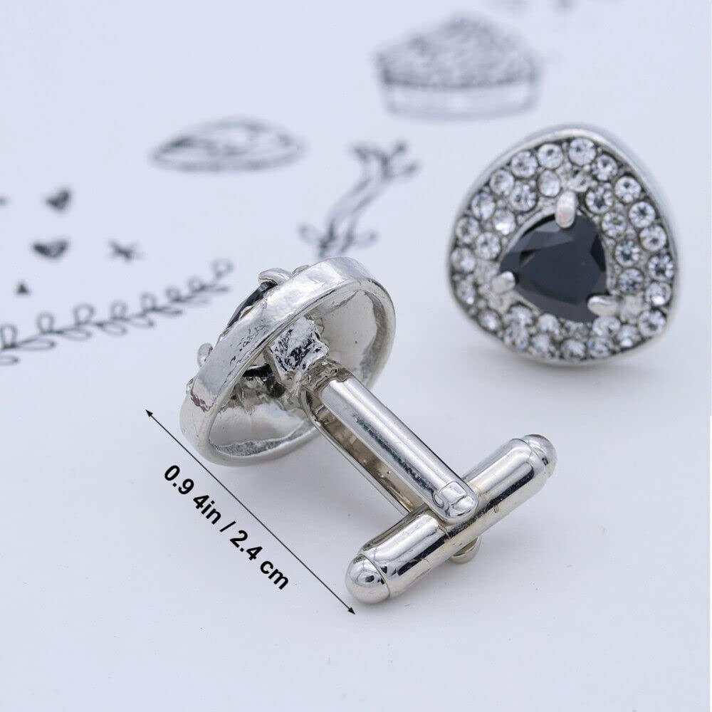 El Regalo Luxury Zircon Crystal Cufflinks | Cuff Links Sleeve Button for Women Men Shirts Dress Suits