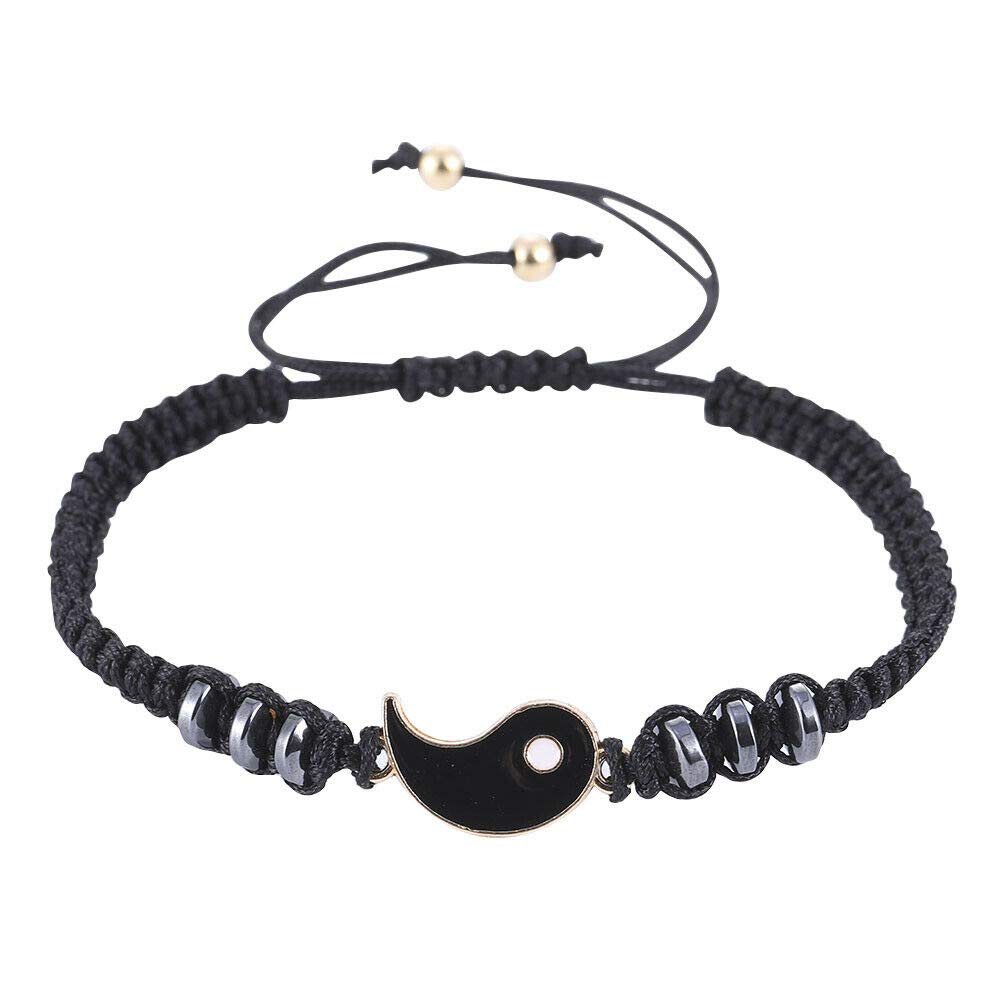 El Regalo "Ying Yang Handmade Macrame Unisex Bracelets Set | Adjustable Bracelet for Best Friends/Couple - Set of 2 (These are NOT Magnetic)