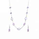 El Regalo Kids Jewelry Combo Set of 2 Necklaces & 2 Earrings Pairs- Shimmering Crystals Beads Necklace & Earrings Jewelry Set for Kids/Girls & Teens (Option-8)