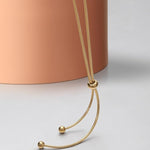 El Regalo Women's Stainless Steel Slider Tie Necklace- Anti-Tarnish/Waterproof Fashion Snake Chain Sliding Beads Necklace (Gold)