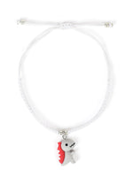 El Regalo 2PCs Cute Kids Dinosaur Bracelets Rakhi Combo for Brother with Roli Chawal, Rakhi Message Card in Rakhi Gift Box (Pink, White)