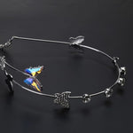El Regalo Beautiful Rhinestone Butterfly Crystal Tassel Hairband - Sparkling Wedding Butterfly Tiara Headband for Women and Girls, Elegant Bling Bridal Hair Accessory for Special Occasions