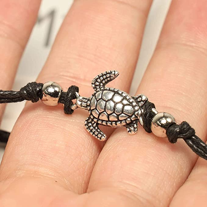 El Regalo 2 PCs Anklets for Women Girls - Adjustable Boho Turtle Cowrie Shell Ankle Bracelets Foot Jewelry Set