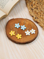 El Regalo 10 Pairs Earrings Combo Set- Colorful Flower Hoops and Hooks Earrings Set for Girls & Women (Style-1)