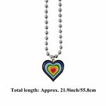 El Regalo 1 PC Cute Colorful Rainbow Cloud, Daisy Flower, Love Heart Pendant Necklaces for Toddlers/Kids/Girls/Teens/Women (Love Heart Pendant)