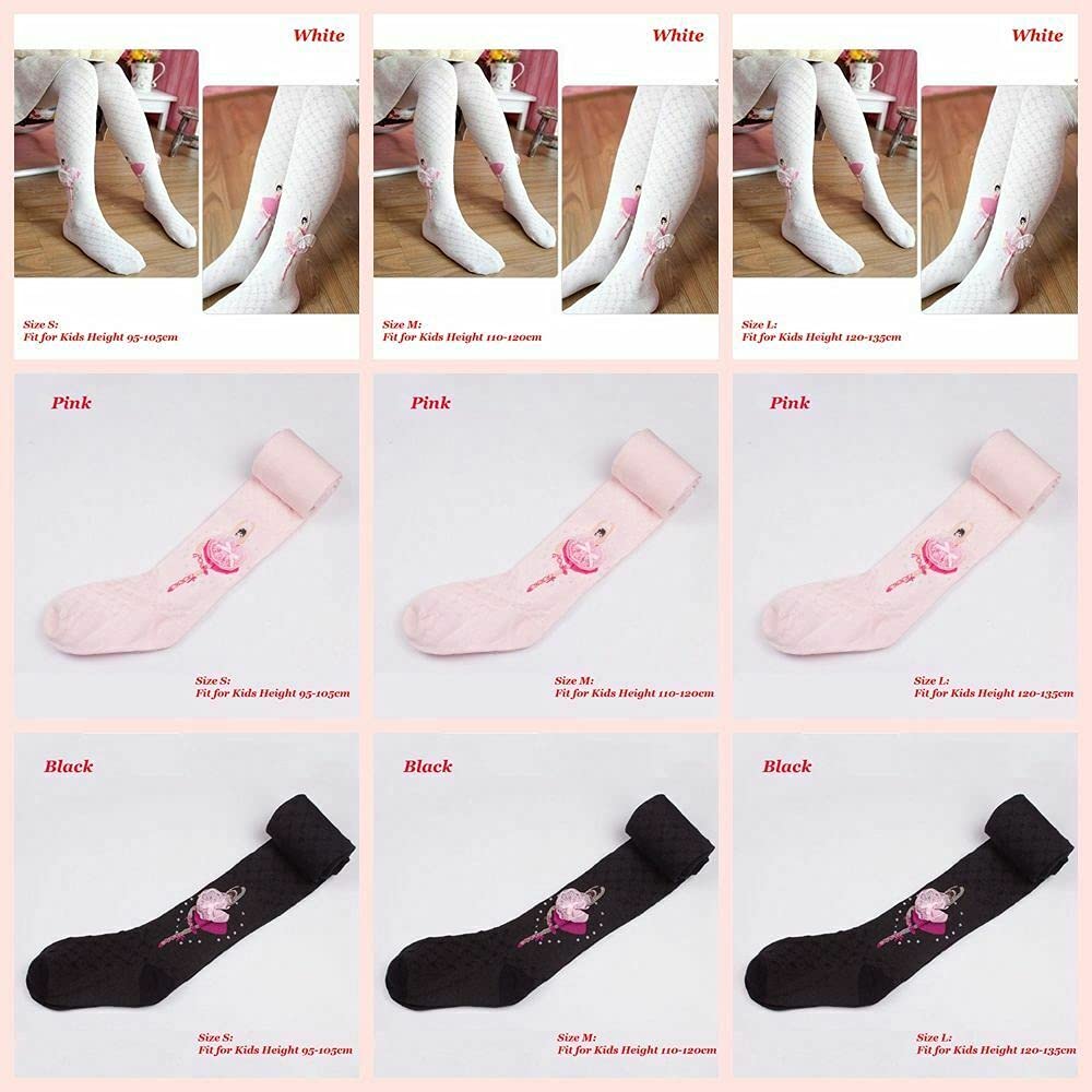 El Regalo Kids Girls Baby Ballet Dance Princess Tights Stockings Pantyhose | 1 pair | Princess Cotton Legging Stocking Pants Socks (Pink Large (7-9 Years))
