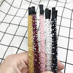 El Regalo 2PCs Rhinestone Hair Bands for Kids/Girls/Teens/Women | Tiara Bridal Headpieces | Crystal Headband Fine Glitter Crystal Hairband Rhinestone Headband (Blue & Jamuni)