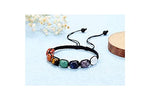 El Regalo 7 Chakra Unisex Bracelet | Stone Yoga Reiki Healing Crystal Braided Rope | Energy Balancing Beads for Chakra Balancing